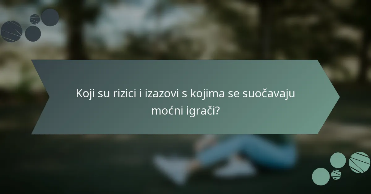 Koji su rizici i izazovi s kojima se suočavaju moćni igrači?